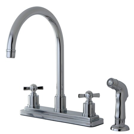 Kingston Brass KS8791ZX Millennium Centerset Kitchen Faucet, Polished Chrome KS8791ZX